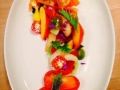 Indaco: Heirloom Cherry Tomatoes with peaches, whipped ricotta